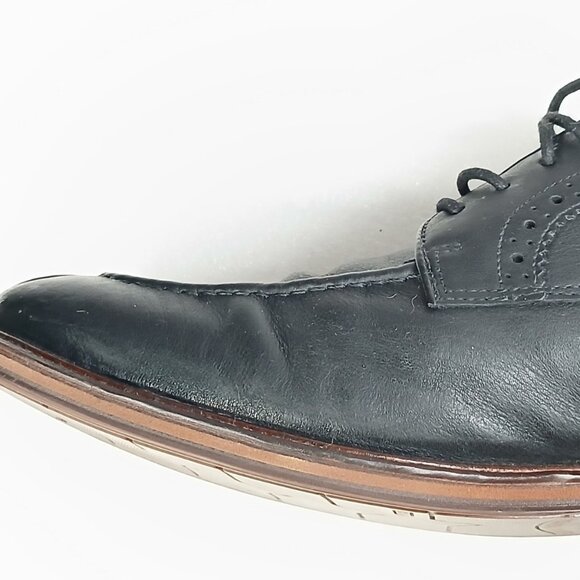 Johnston & Murphy Black Sheepskin Split-Toe Oxford Shoes J&M Flex Soles Mens 13 - Picture 11 of 16